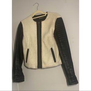 Express Half Leather Half Wool Jacket